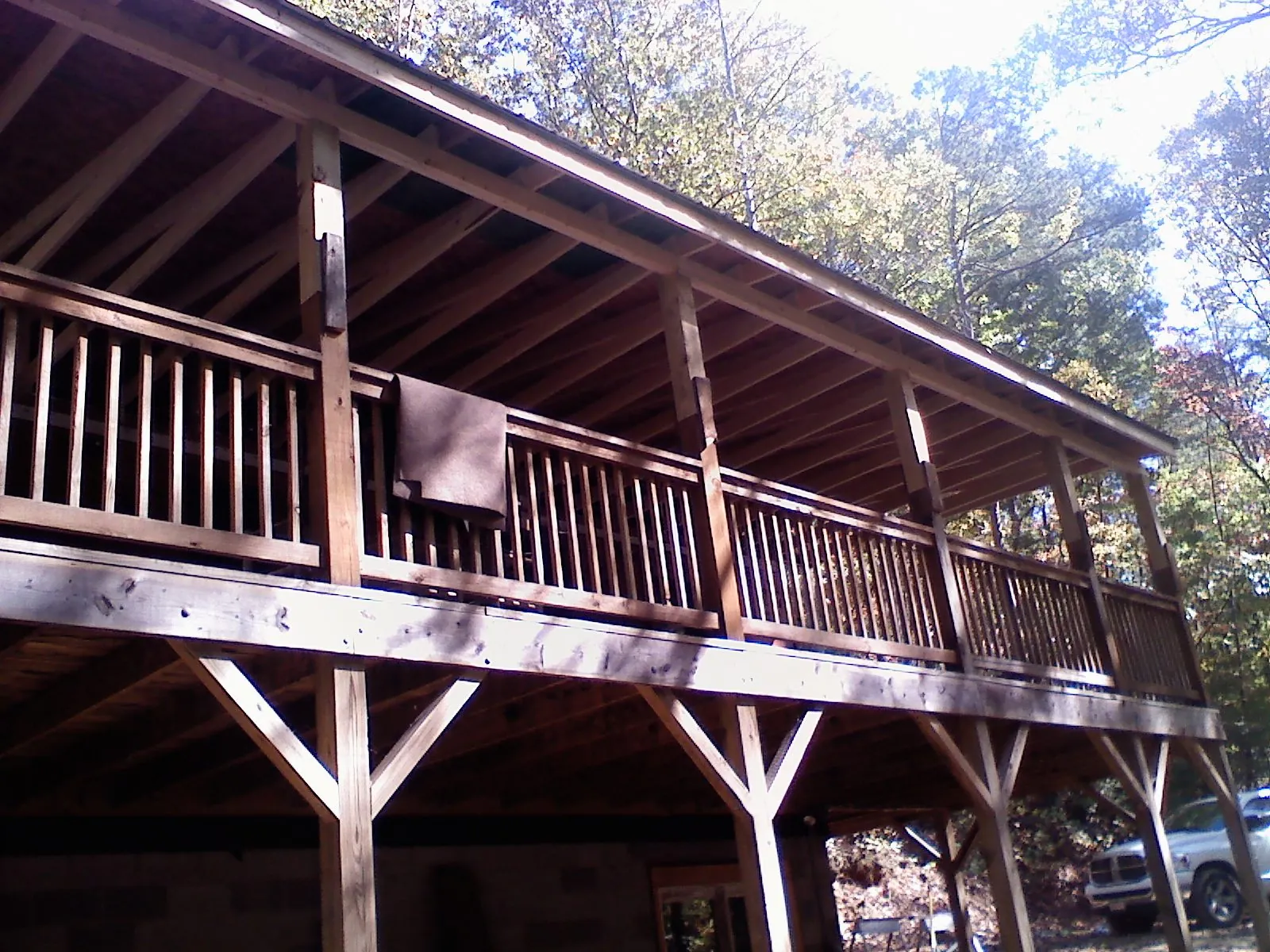 Timber framing under a new elevated porch and deck — Roof Leak Repair in Harrietta by Roofing Brothers